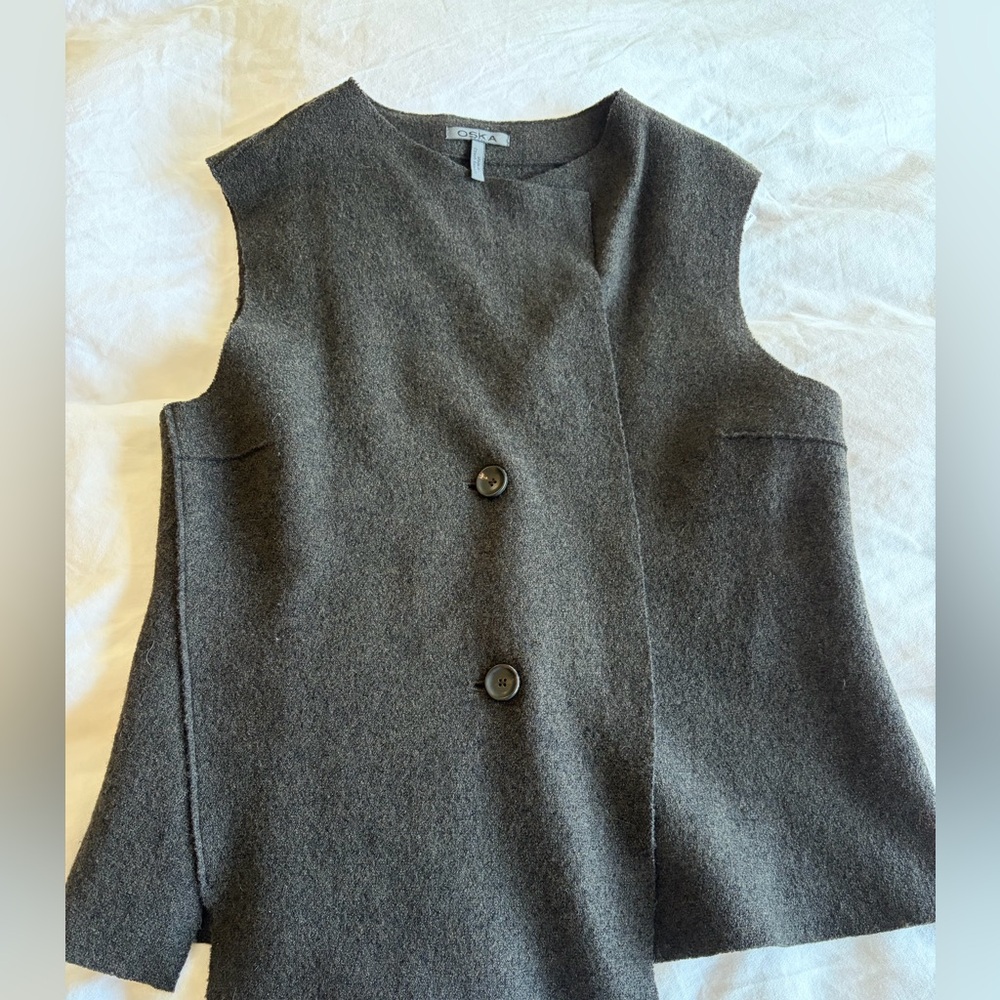 Oska Boiled Wool Gray  Vest